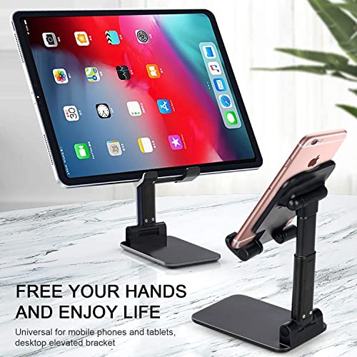 MAPPERZ Cell Phone Stand AngleHeight Adjustable Universal Phone Holder for All Smartphones Desk Foldable Cell Phone Holder Cradle Dock Tablet Stand Case Friendly Compatible with Phone iPad Tablet
