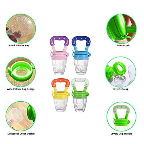 MAPPERZ Baby Food Nibbler Silicon Star Design Yellow Color Baby Nibbler Teether for New Born Infant Kid Pacifier Baby Food Feeding Accessories (Random)