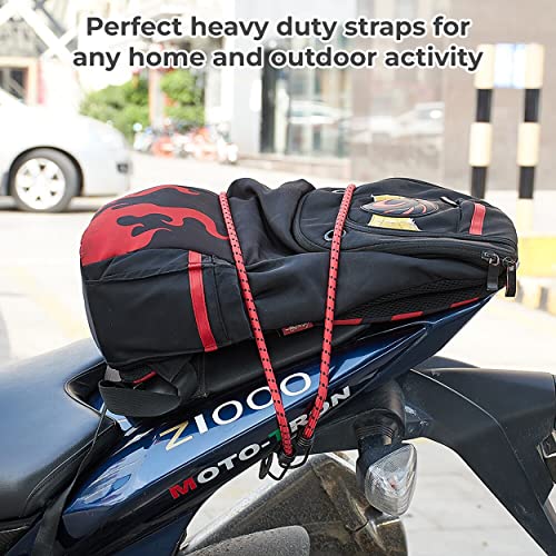 MAPPERZ Multipurpose Flexible Stretchable Elastic Bungee Rope with Metal Hooks/ Cord Hanging Clothes/ Tying Behind Bikes/ Luggage Strap - Multicolor (2)