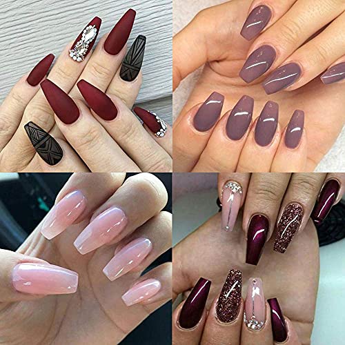 Mapperz Fake Nails With Glue Kit/Artificial Nails Set Acrylic Fake/Women Professional Artificial 100 False Nail - White (Pack of 1 combo)