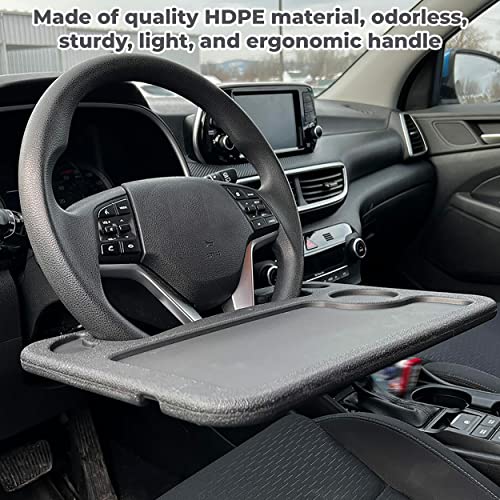 MAPPERZ Car Steering Wheel Laptop Desk Multifunctional Food Tray, Portable Tablet, iPad, Notebook Holder, Car Travel Table, Food Eating Tray On Steering Wheel, for Constant Travelers Pack of 1