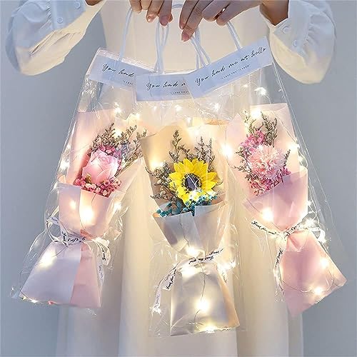 MAPPERZ Flowers Mini Bouquet Home Decoration Rose Hand Made Artificial Flowers With Decorative Lights and Flower Soap (Pack of 1)