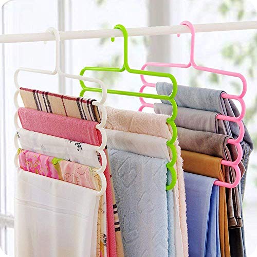 Mapperz Layer Multipurpose Multi-Layer Hangers for Clothes | Shirts | Wardrobe | Ties | Pants | Space Saving Hanger |(Assorted Colour) (6)