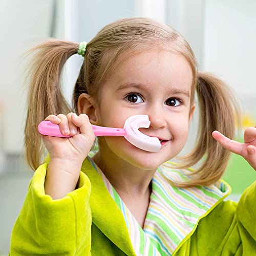 MAPPERZ 6-12 Years Kids U- Shaped Toothbrush/ Food Grade Soft Silicone Brush Head/ 360° Manual Toothbrush Oral Cleaning Tool