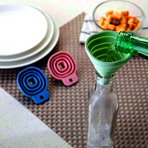 MAPPERZ Foldable Funnel Collapsible Silicone Foldable Hopper for Liquid Transfer Food Grade Silicone (Pack of 2)