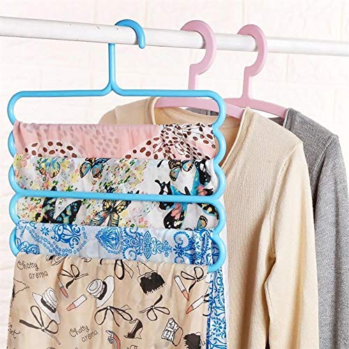 MAPPERZ Layer Multipurpose Multi-Layer Hangers for Clothes/Shirts/Wardrobe/Ties/Pants/Space Saving Hanger/Wardrobe Organizer/Plastic Hangers (Assorted Colour)