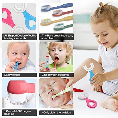 MAPPERZ U Shaped Silicone Toothbrush for Kids/ 360 Degree Soft Oral Teeth Cleaning For Baby Infant Toddler Children - 2 to 5 Years