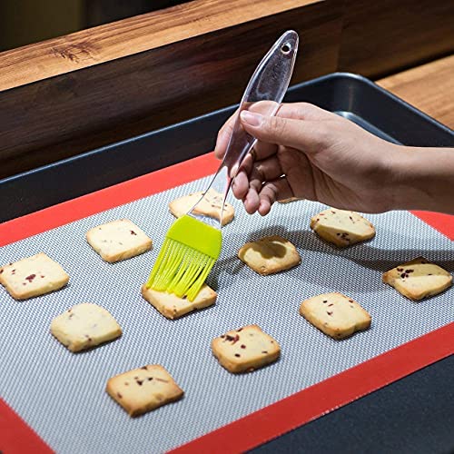 Mapperz Oil Brush for Cooking, Spatula and Pastry Brush Set, Silicon Brush for Kitchen |Silicon Heat Resistant Oil Brush with Spatula for Pastry Baking Cooking Grilling Easy and Durable (Set of 2)
