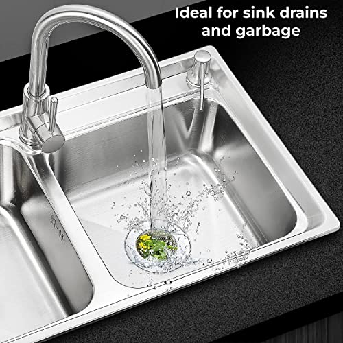 MAPPERZ Kitchen Sink Strainer - Stainless Steel, Large Wide Rim 4.5 Inch Diameter Pack of 2