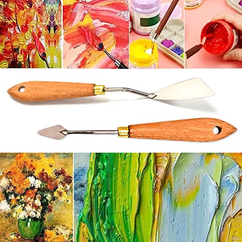 MAPPERZ Stainless Steel Artists Palette Knife Spatula Palette Knife Painting Mixing Scraper Thin and Flexible Art Tools for Oil Painting Acrylic Mixing