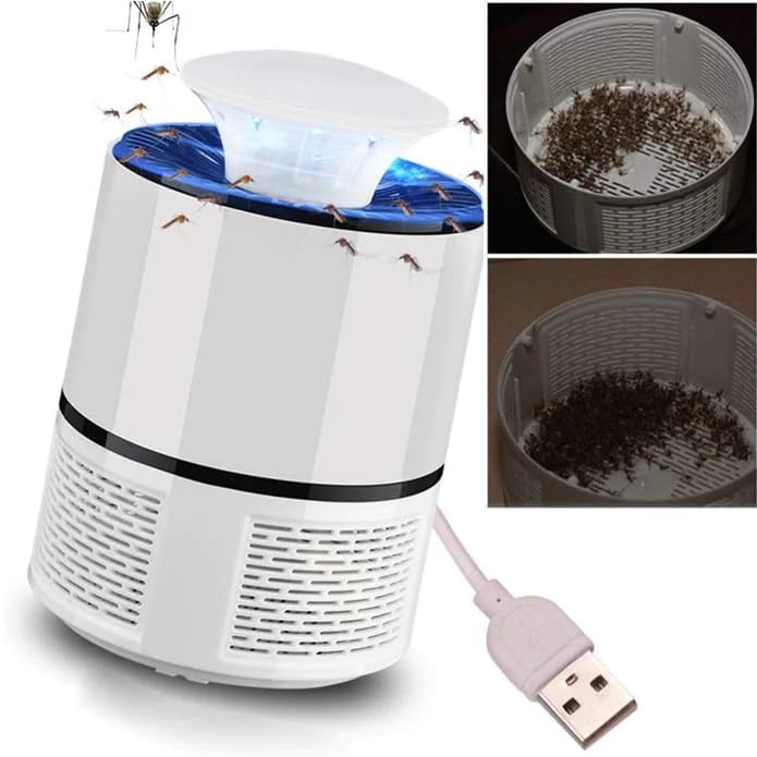 MAPPERZ Electronic Mosquito Killer Lamps Insect Bat Protection Killer Trap with Rechargeable Electric Fly Bugs Trap Bat for Home Bedroom Kitchen (Black)