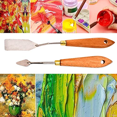 MAPPERZ Stainless Steel Artists Palette Knife Spatula Palette Knife Painting Mixing Scraper Thin and Flexible Art Tools for Oil Painting Acrylic Mixing