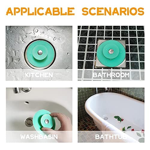 MAPPERZ Silicone Stopper and Filter Drain Pack of 2 Stopper/Strainer/Hair Catcher for Bathroom/Wash Basin/Kitchen Sink/Bathtub Sealer Cover