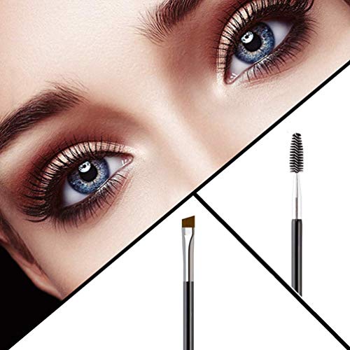 MAPPERZ Dual Ended Flat Detail Brush PRECISION Flat Thin Concealer brush Flat Definer Brush Firm for Shaping Blending Contouring Brows with spoolies for Precise eyebrow Eyeliner eyelash Spiral Brush-1
