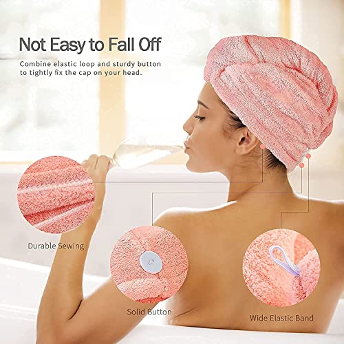 MAPPERZ Microfiber Hair Wrap Towel for Women Hair Drying Absorbent Towel