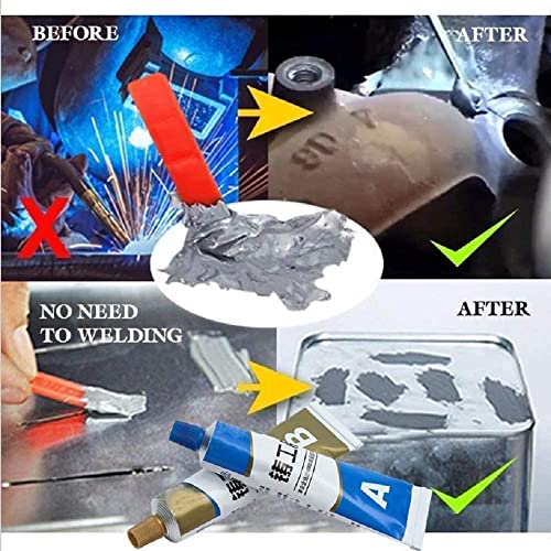 MAPPERZ Metal Repair Paste Set, Cast Iron Repair, Permanent Metal Bonding Paste For Metal Plastic Wood Liquid Epoxy Heavy Duty Glue, Home Use Permanent Miracle Welding Heat Resistant Glue, Pack Of 1