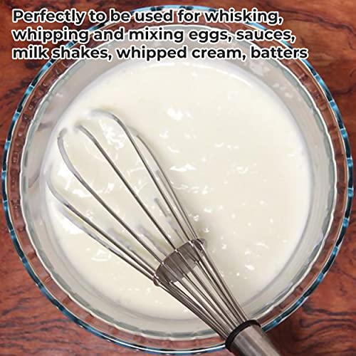 MAPPERZ Stainless Steel Whisk for Blending, Whisking, Beating and Stirring, Enhanced Version Balloon Wire Whisk,Random Color, Pack of 1