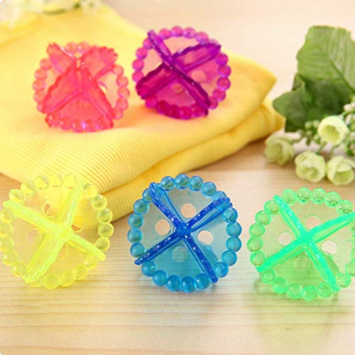 MAPPERZ Washing Machine Dryer Cleaning Soften Clothes Wash Ball/ Laundry Drying Plastic Balls Reusable Dryer Balls - Random Colors (Pack of 4)