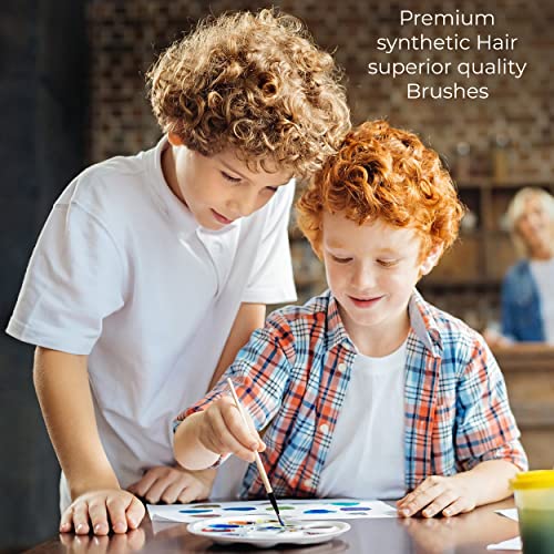 MAPPERZ Wooden Art Brush Set Acrylic Painting Artist Paint Brushes (Pack of 6,Brown)