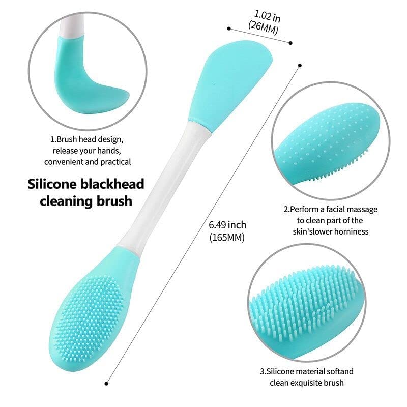 MAPPERZ Silicone Face Brush for Applying Face Packs/Facial Cleansing Brush/Handheld Face Wash Brush for Pore Cleansing, Gentle Exfoliating/Removing Blackhead Brush