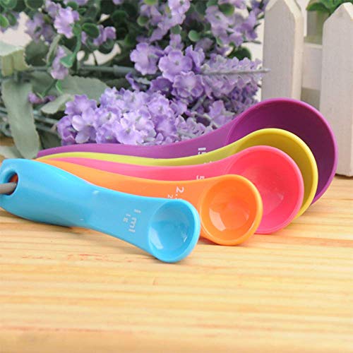 MAPPERZ Cooking Baking Measuring Spoons with Ring Holder Multi Function Kitchen Baking Tool Accessory for Baking, Cooking, Cake - Multicolor
