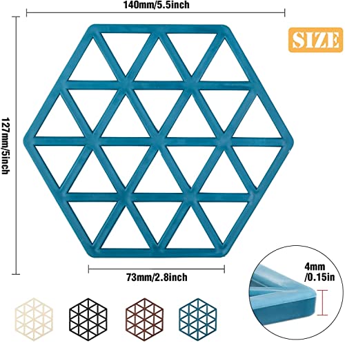 MAPPERZ Silicone Trivet Mats Table Mats Heat Resistant Hot Pans Non-Slip Pot Holders Placemat for Bowl Dishes Kitchen Cooking Dining - Pack of 4