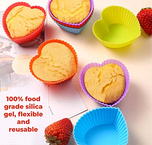 MAPPERZ Reusable & Washable Silicone Moulds Baking Cup Set Kitchen Baking Nonstick, Multicolor Tools for Muffins/Cupcake/Jelly/Cake