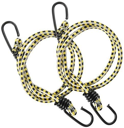 MAPPERZ Multipurpose Flexible Stretchable Elastic Bungee Rope with Metal Hooks/Cord Hanging Clothes/Tying Behind Bikes/Luggage Strap - Pack of 3,Multicolor