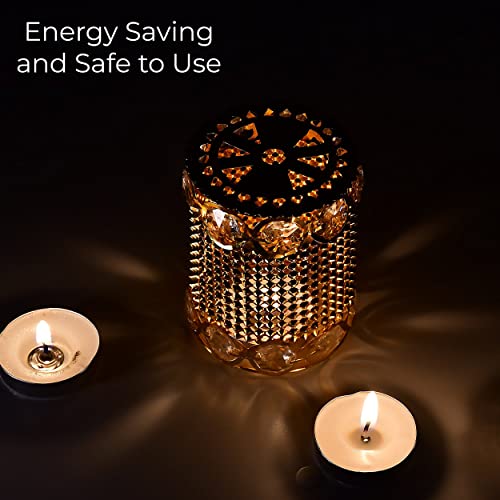 MAPPERZ Golden Metal Hanging Jhoomer Lantern Light, Small Antique LED String Series Fairy Lamp for Home, Balcony, Bedroom, Diwali, Festival Decoration Indian, 200Cm Length, in-Outdoor, PC-1
