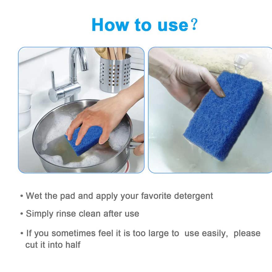 MAPPERZ Multipurpose Scratch Proof Kitchen Utensil Scrubber Pad/Scrubbing Pads for Dishwashing, Bathroom and Toilet Washing, Floor Cleaning - Pack of 4 (Multicolor)