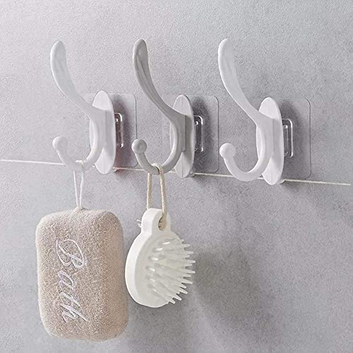 MAPPERZ Wall Sticker Hook Hanger/ Plastic Dual Self Adhesive Mount Waterproof Holder for Photo Frame Clock Clothes Door Key Kitchen Living Room - Multicolor