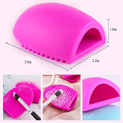 Mapperz Brush Egg Makeup Brush Cleaner Cleaning Tool Pink | Eco-friendly silicone makeup brush cleaner and dryer Egg shape