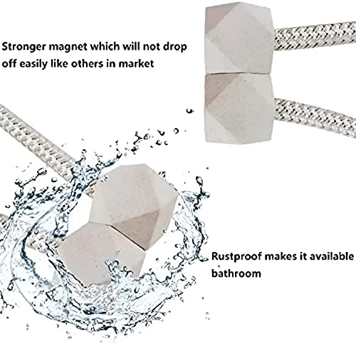 MAPPERZ Hexagonal Magnetic Braided Rope Drapery Window Curtains Loop Binding Ties Buckle