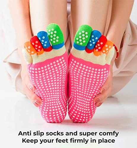 MAPPERZ Non Slip Yoga Socks, Anti-Skid Grip Pilates, Barre, Random Color