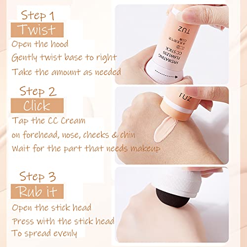 MAPPERZ Air Cushion CC Cream Mushroom Head Foundation Stick Moisturizing CC Stick for Makeup Long Lasting, Waterproof, Full Coverage- 25g
