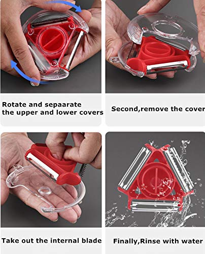 MAPPERZ Multifunctional vegetable Peeler, Contains 3 different blades, Good Grips Swivel Peeler, Fruit and Vegetable Planer, Chef Premium Vegetable Peeler for Vegetable & Fruit, Random Color,Pack Of 1