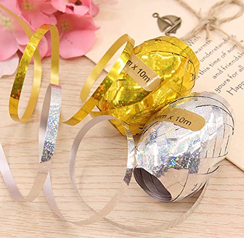 MAPPERZ Balloon Ribbon Roll DIY Gifts Crafts Foil Curling for Birthday Gift Wrapping Party Wedding - 5mm x 10M (Multicolor)