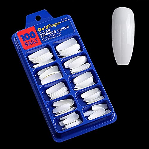 Mapperz Artificial Nails Set With Nail Glue Women Professional Artificial 100 Nail White False Nails (100 Nails with 1 Glue)