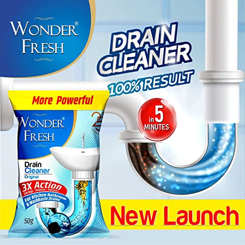 MAPPERZ Drain Cleaner Powder/Removes Clogs And Blockages In Washbasin, Toilet, Bathroom,Sinks, Pipes (50 g, Pack Of 6)