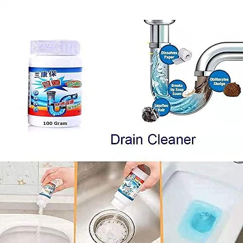 MAPPERZ Drain Blockage Cleaner Sink Cleaner Powder/Drain Cleaner & Clog/Automatic Toilet Blockage Cleaner - 110 GM