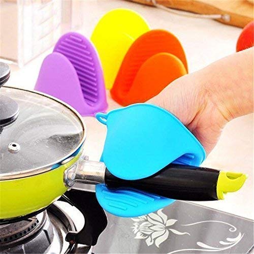 MAPPERZ Silicone Pot Holder Heat Resistant, Oven Mitts Glove Cooking Pinch Grips Glove Hand Clip Convenient Pot Holder Utensil Tool - Multicolor (1 Pair)