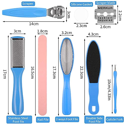 MAPPERZ 8 in 1 Pedicure Tool Kit for Feet Foot Scrubber for Dead Skin, Callus Remover, Foot Scraper, Foot File, Pitchfork, Filer for Nail Repair tool - Set of 1