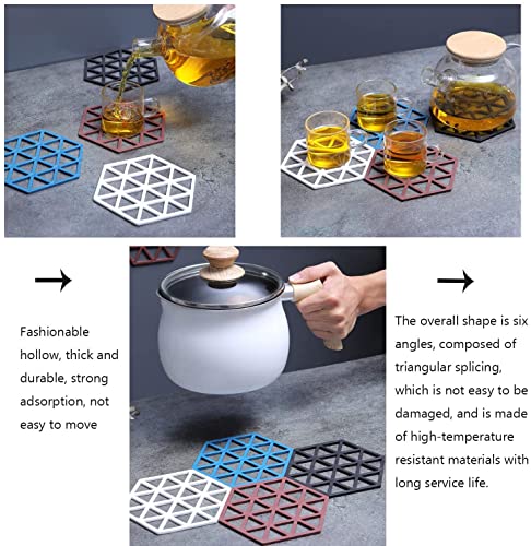 MAPPERZ Silicone Trivet Mats Table Mats Heat Resistant Hot Pans Non-Slip Pot Holders Placemat for Bowl Dishes Kitchen Cooking Dining - Pack of 4