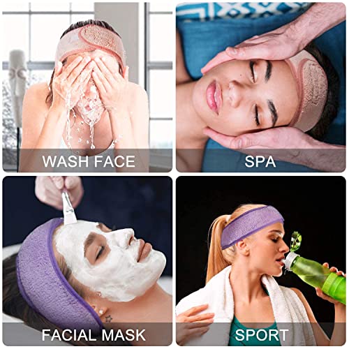 MAPPERZ VELCRO Hair Band Naylon Facial Spa Unisex Adjustable Elastic Headband Non slip Stretchable Washable Makeup Hair Band For Yoga Sport Bath Shower Towel Wrap Head Bands Makeup Headband (RANDOM)