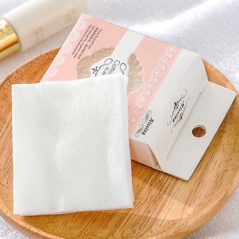 MAPPERZ Natural Square Cotton Puff, Double-Side Save Water Soft Gentle Makeup Tools, Makeup Remover Facial Cotton Pads, Cosmetic Facial Eye Makeup Remover Pads