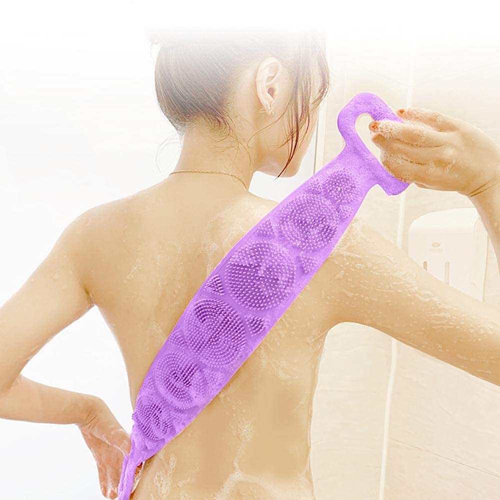 Mapperz Silicon Double Side Shower Exfoliating Belt Removes Bath Towel, Rub Back Mud Silica Gel Bath Towel Shower Strap Deep Clean & Massage (multi colour)