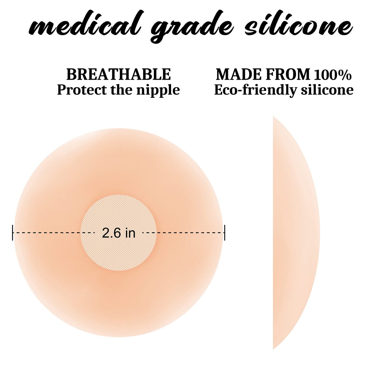 MAPPERZ Adhesive Reusable Nipple Cover for Women's and Girls, Sticky Silicone Nipple Pasties Sticker, Invisible Sticky Breast Petal, Breast Cover Bra Liner, Thin Silicone Bra Pad, Nude Color
