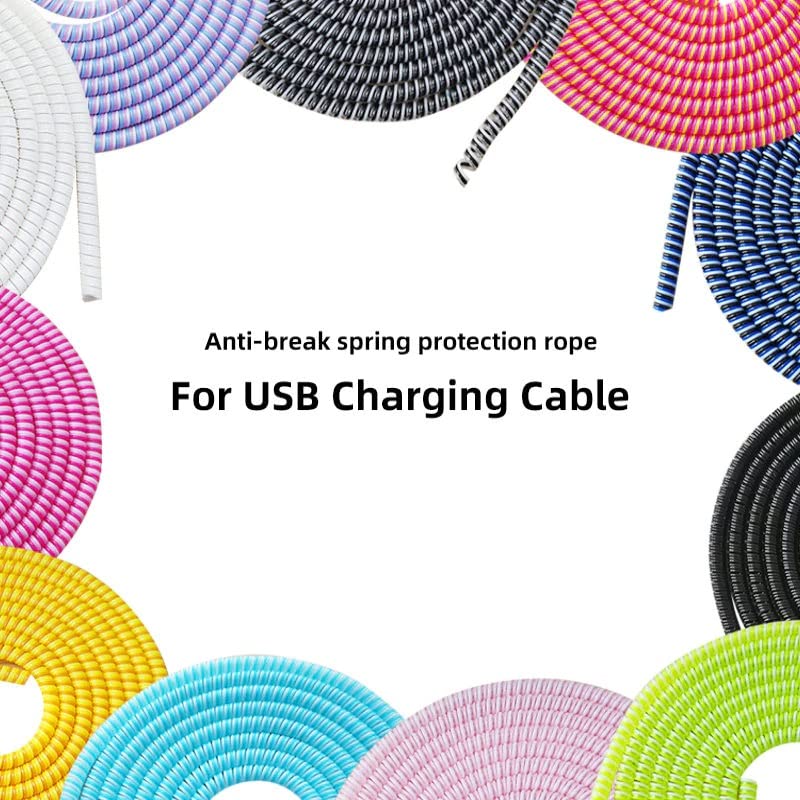 MAPPERZ Cable Protector USB Tube Metal Spiral Protector Spiral for Wire Repair Mobile Phone Charging Cable Earphones (150 CM)