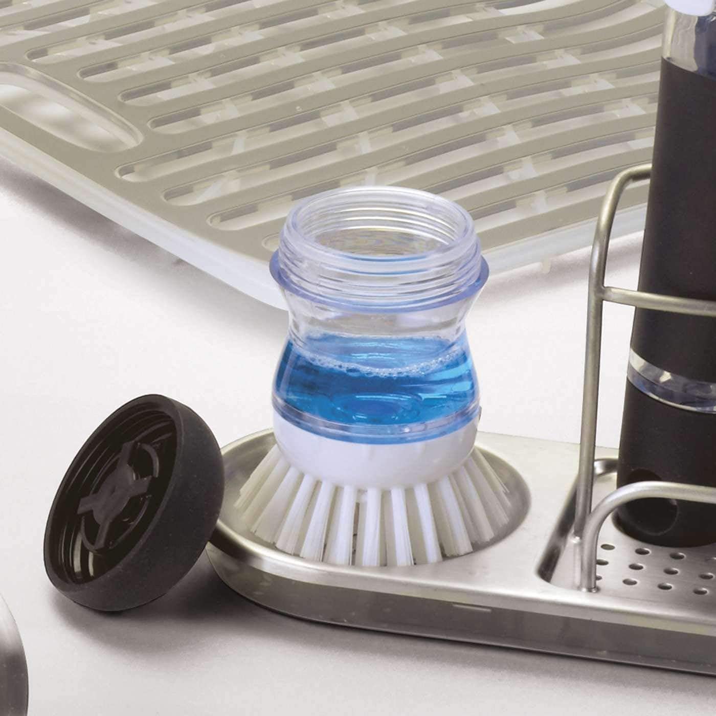 MAPPERZ Dish/Washbasin Cleaning Brush with Inbuilt Soap Dispenser for Multipurpose Cleaning