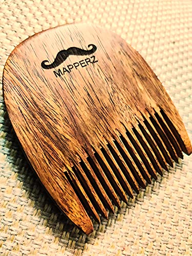 MAPPERZ Handcrafted Sheesham Wood Beard Comb Compact & Light Weight For Healthy & Stylish Beard - Pack of 1, Brown